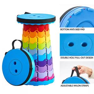 Portable Telescoping Seat for Camping - Retractable Adjustable Folding Stool for Outdoor Activities