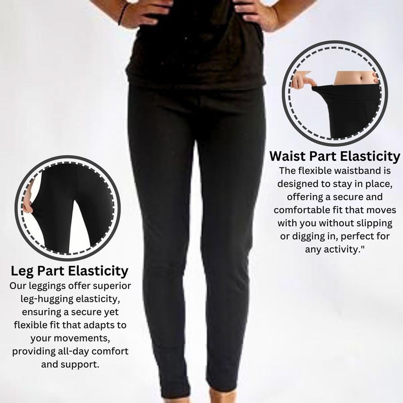 Panzy Girls Plain Stretchy Cotton Leggings - Pack of 3, Ages 5-13 viral  leggings solid minimalist 2