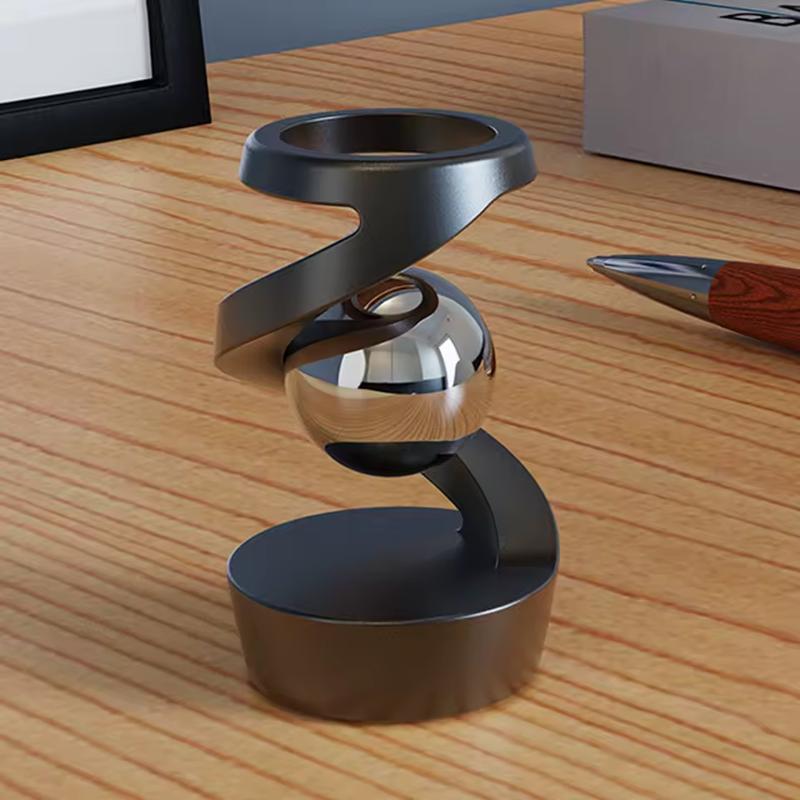 Gravity Defying Kinetic Desk Toy Stress Relief Kinetic Sculpture Desktop Suspended Gyroscope Sculpture for Office Desk Decor 1