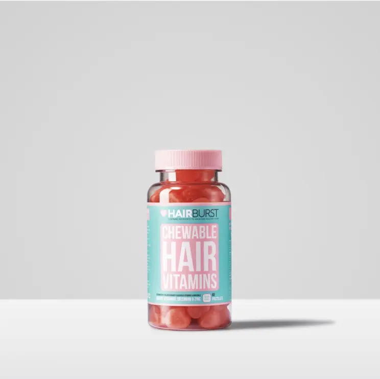 Hairburst - Chewable Hair Vitamins | Biotin, Zinc & Selenium | Results In 90 Days | Strawberry & Blackcurrant Flavour | Boosts Hair, Skin and Nail Health