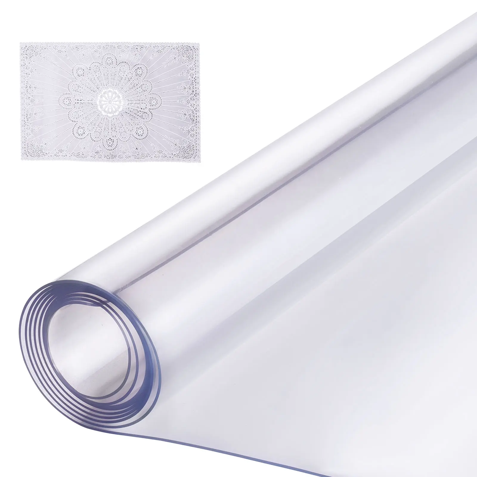 VEVOR Plastic Table Cover, 42 x 96 Inch 1.5 mm Thick Clear Table Protector, Rectangle PVC Desk Mat, Waterproof & Easy Cleaning Desk Pad Tablecloth, for Office Dresser Dining Room Table Night Stand