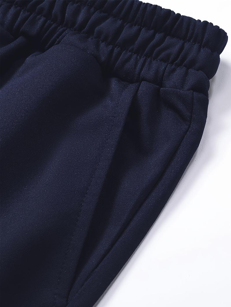 Product Introduction of 1set Polyester Men's Casual Sports Suit, Hooded Sweatshirt and Jogger Pants Set with Elastic Waist, Cuffed Ankles, Pockets, Regular Fit for Outdoor Running and Jogging - Spring/Autumn Collection 3
