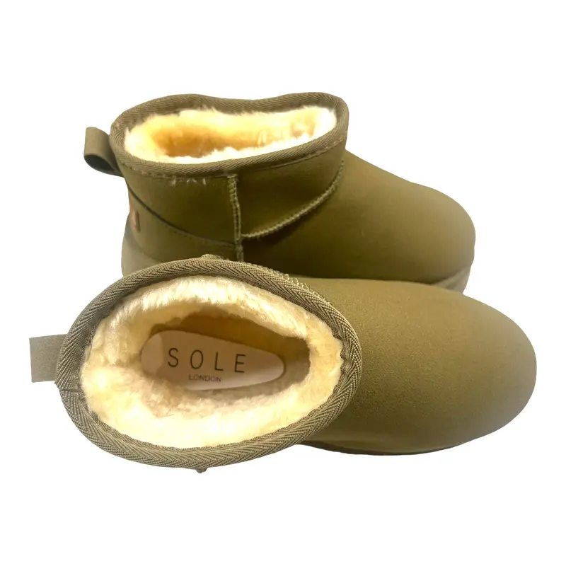 Womens Faux Fur Slip On Platform Snug Boots Ladies Ankle Warm Comfy Shoes 2