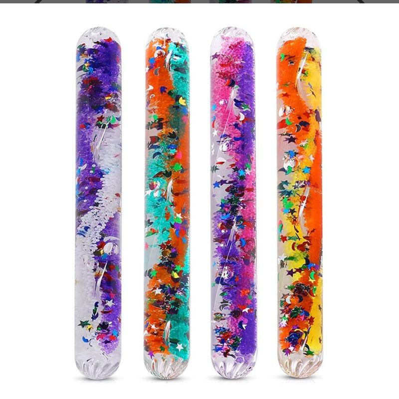 Mini 10cm glitter tube stick wand visual sensory tool aid 1