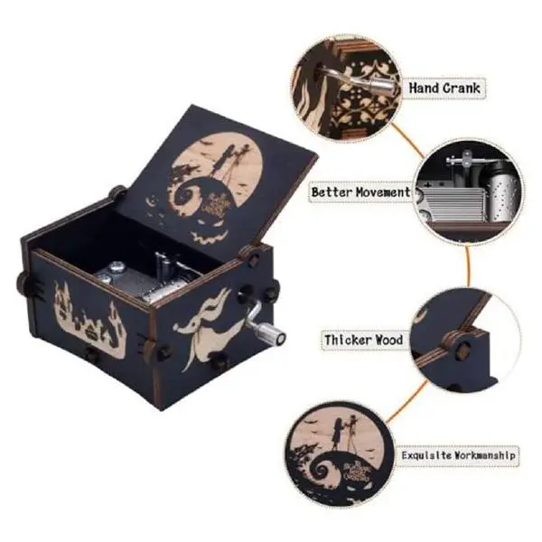 Hand Crank Wooden Musical Box Toy - This is Halloween Tune - The Nightmare Before Christmas 5