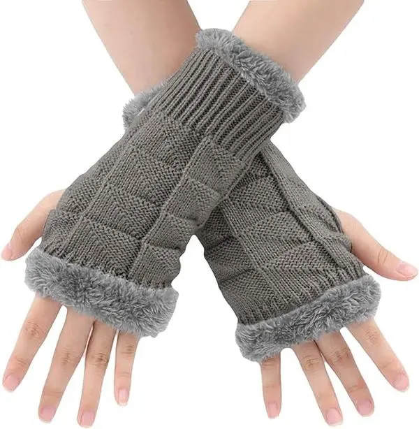 Gloves for Women - Arm Wrist Warmers, Thicken Plush Ladies Winter Arm Fingerless Gloves Mittens Wrists