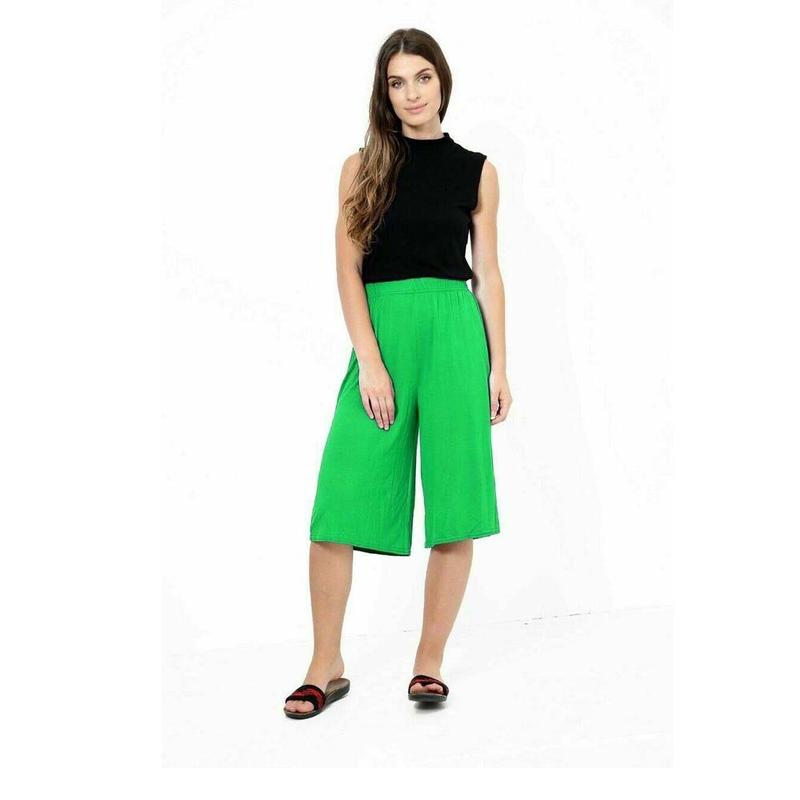 Product Introduction of Women Ladies 3/4 Length Short Palazzo Trousers Causal Wide Leg Culottes Pants UK Size 8-22 Casual Womenswear Comfort 3
