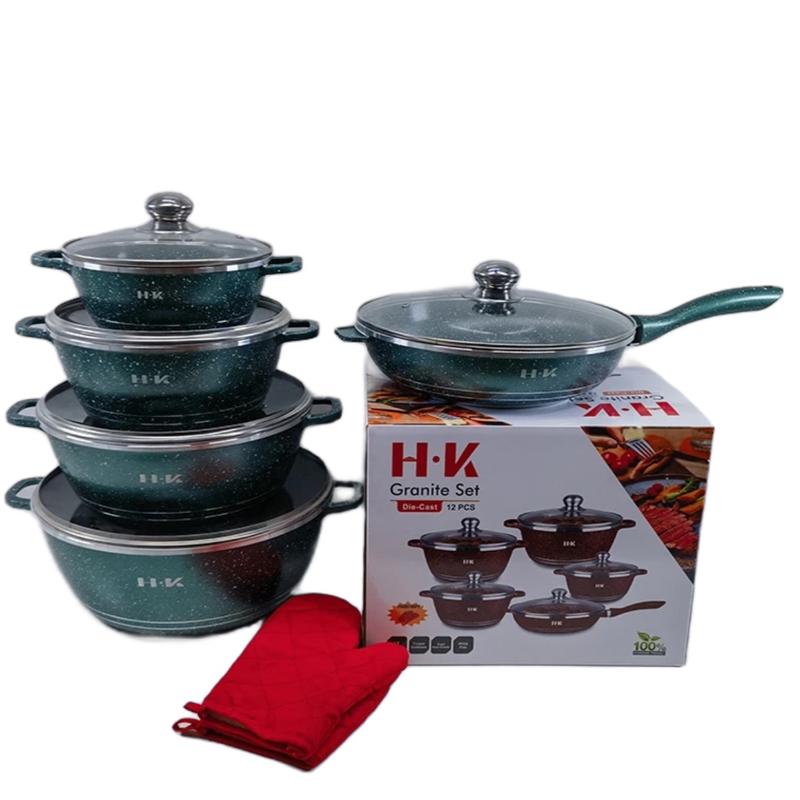 12 PCS Die-Cast Granite NON-STICK Cookware Set. 9 DIFFERENT COLOURS AVAILABLE! 6