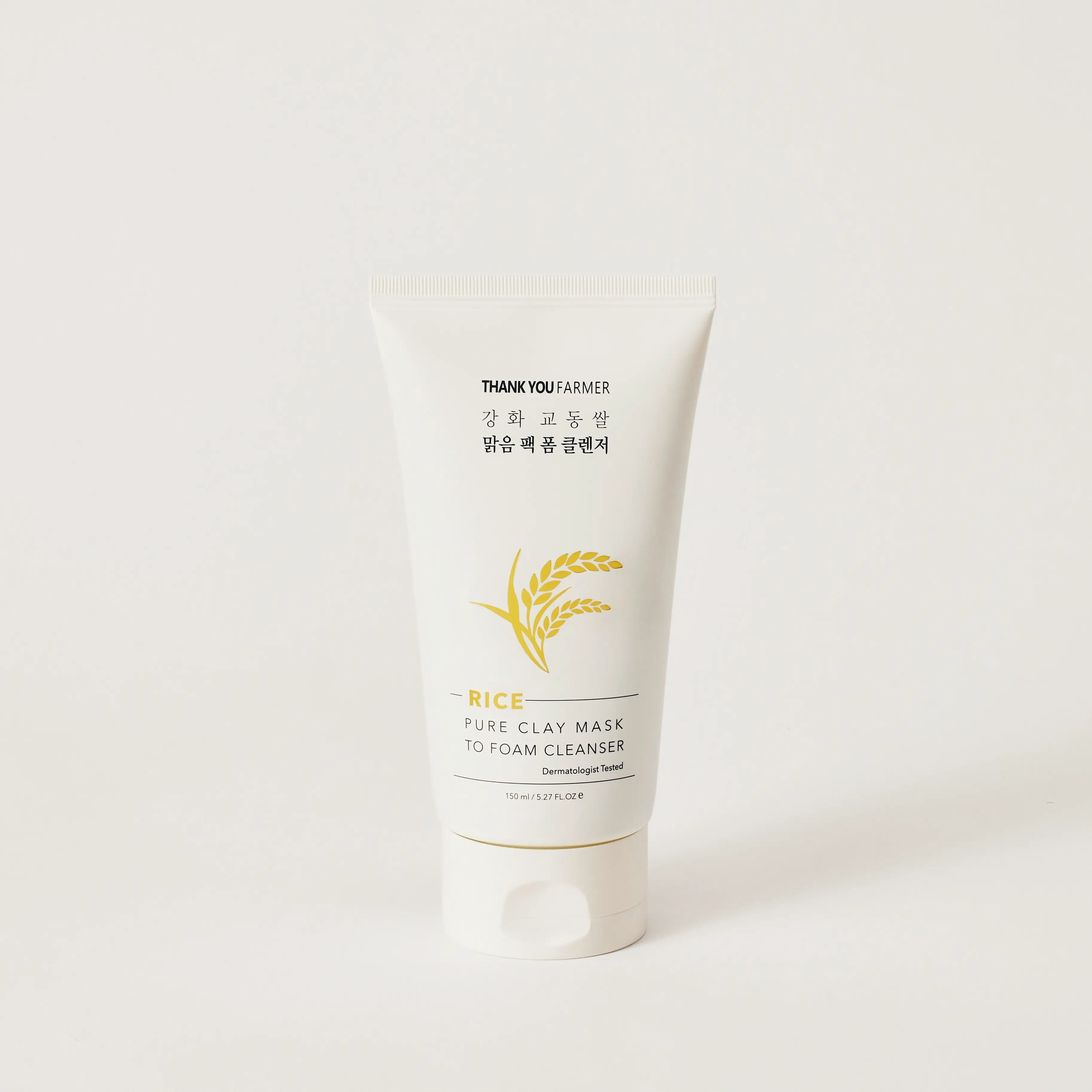 Thank You Farmer 'Rice Pure Clay Mask to Foam Cleanser' (150ml) - Cleansing Foaming Facial Skincare