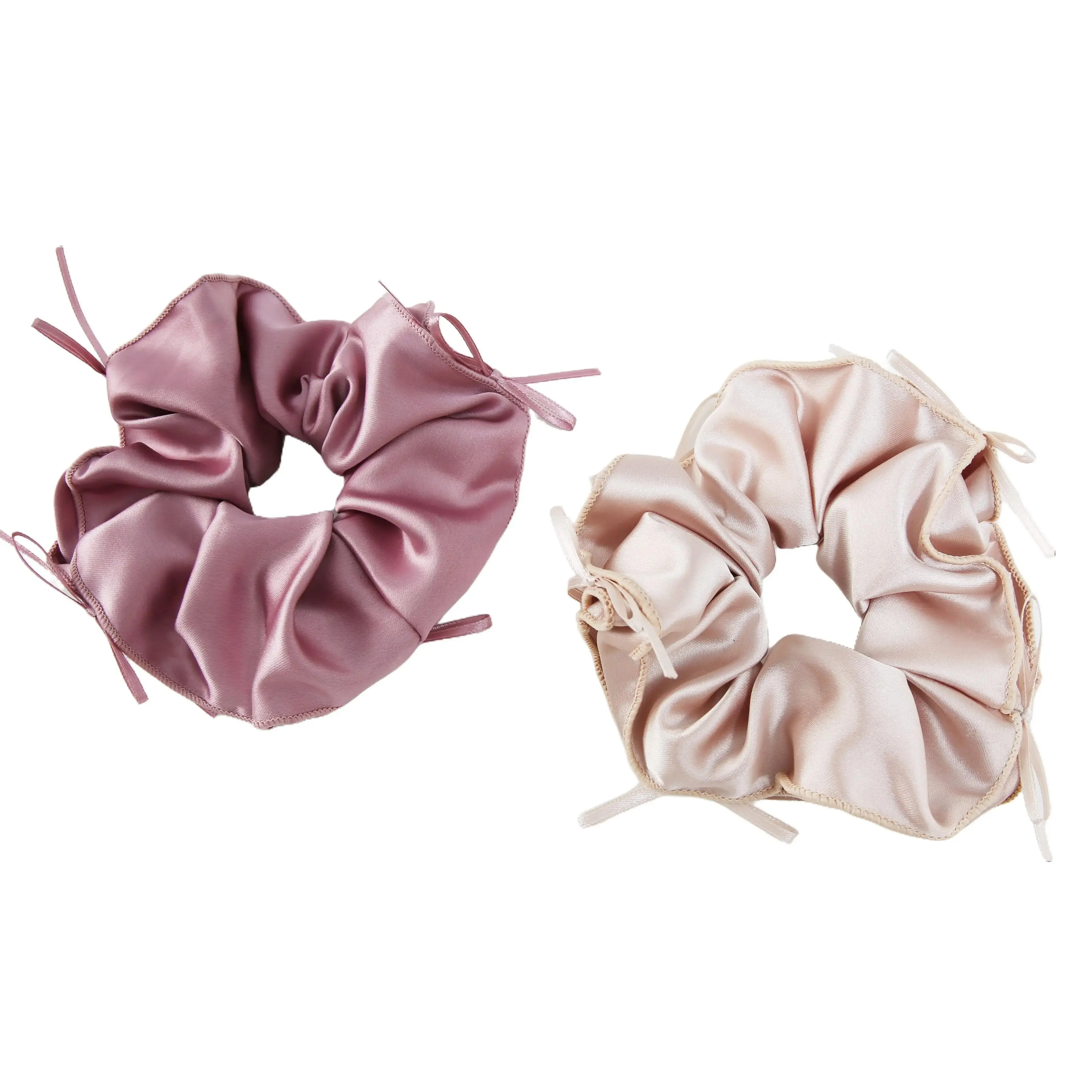 [90s Rose] Large French Style Women Hair Scrunchies, Girl Ballet Ribbon Silk Bow Scrunchie, Summer 2024 Outfit For Daily Use