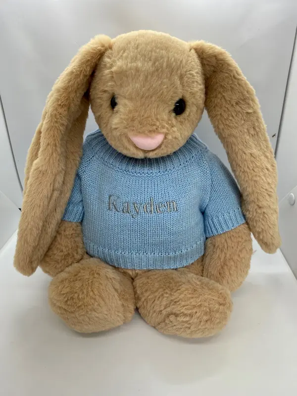 Sensory Hugs. Weighted Relaxing Brown Rabbit 35cm 4lb with or without personalised jumper 3