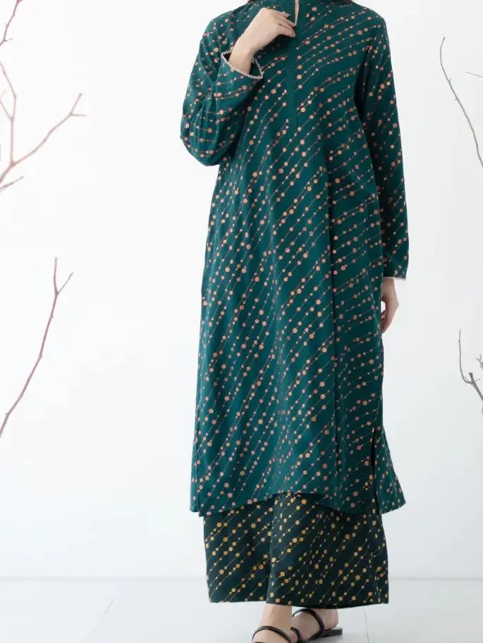 Wear Ego,   Textured Ayudia fabric (winters),   Dark Green, Screen printed,   Stitched 2 PC,  See Size Chart