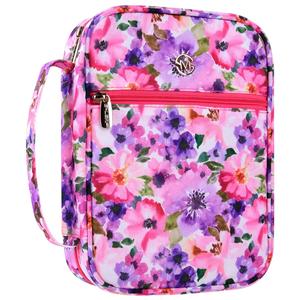Bible cover/book jacket, women's girls' Bible box, floral pattern Bible cover bag with handle suitable for standard-sized Bibles, 9.5 x 6.7 x 2.5 inches (about 24.1 x 17.0 x 6.4 cm) Organiser Flower
