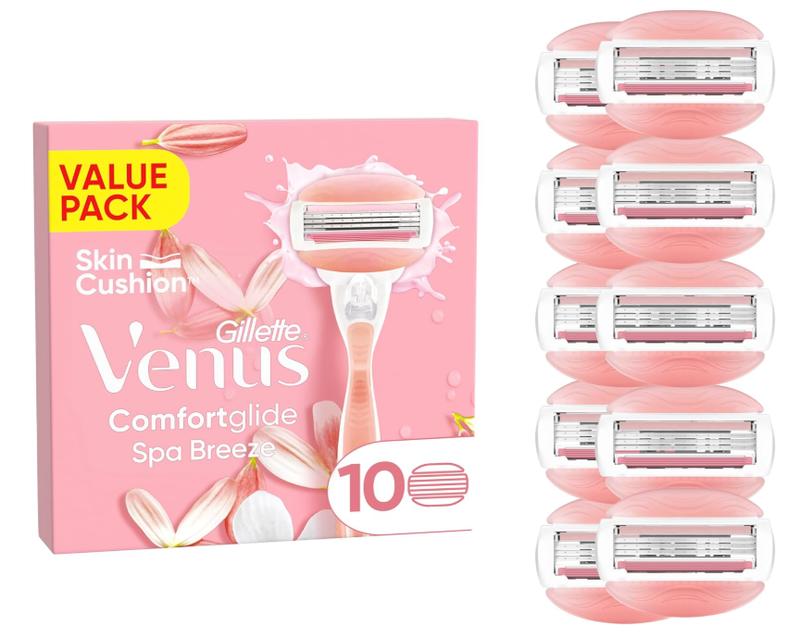 Gillette Venus Comfortglide Spa Breeze Women's Razor Blade Refills, Venus Razors for Women Refill, Pack of 10, 3 Built-in Blades for a Smooth, Close Shave That Lasts, Ladies Razors Sensitive Skin 0
