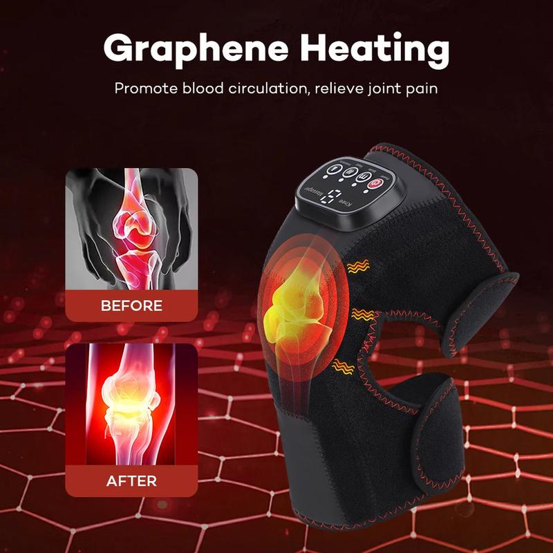 3in 1 Shoulder Knee Heated Vibration Knee Massager Pad for Joint Pain Relief Health Care Airbags Shoulder Arthritis Support Belt 2