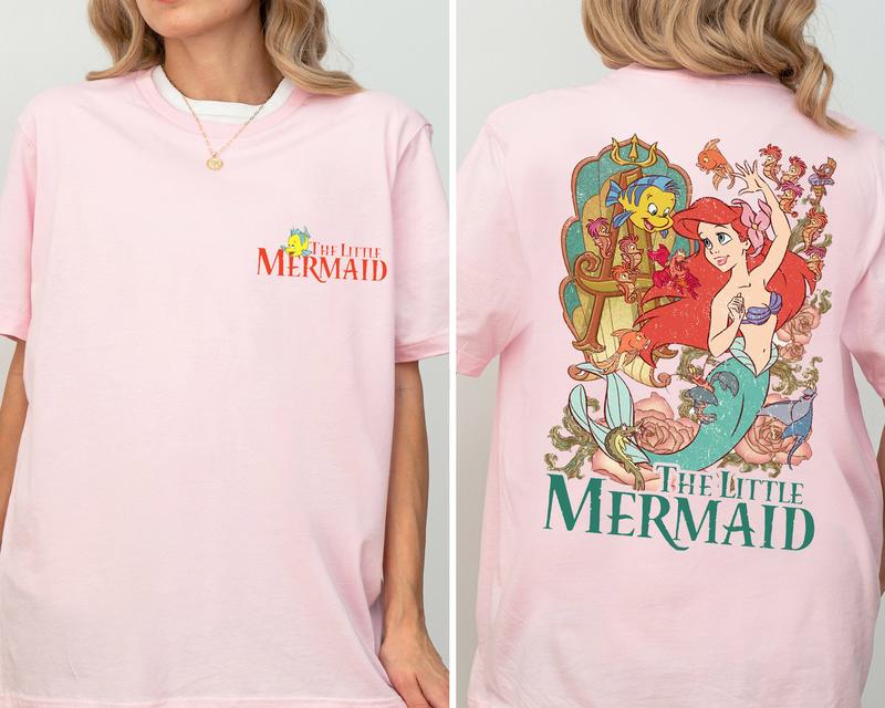 2-Sided Dney Little Mermaid Shirt, Princess Ariel T-shirt, Dney Girls Trip Tee, Retro Dneyland Sweatshirt, Walt Dney World Family Hoodie 1
