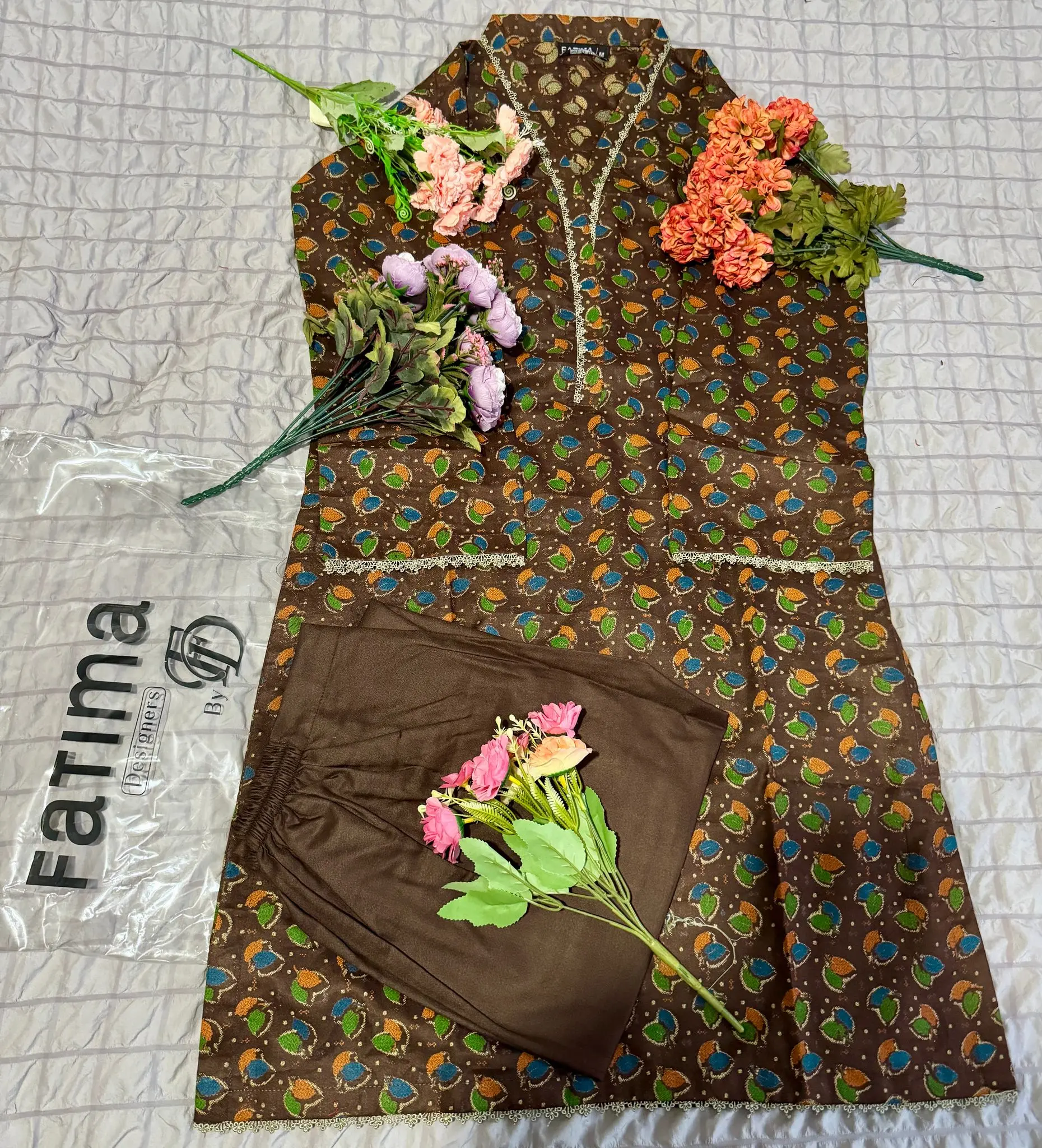 Readymade 2 Piece Fatima Designer Dhanak Digital Print Sequence 2pc Fancy Dhank Shirt With Matching Trouser Daman Bazo lace Border Matching Trouser Digital Print Long Sleeve Ethnic Shirt Matching Trouser Comfort Womenswear Casual Elegant Elegant Suit