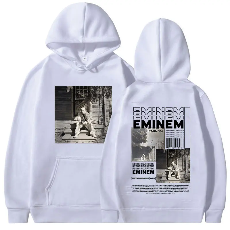 Rapper Eminem Hoodie Fashion Loose Casual Hoodie Japanese Y2K Sweater Warm Fleece Hoodie Sweater Men's and Women's Tops Clothing Menswear Sweatshirts Pullover Long Sleeve