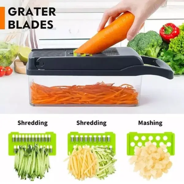 16 in 1 Vegetable Chopper Salad Fruit Mandolin Slicer Food Dicer Cutter Peeler. 7