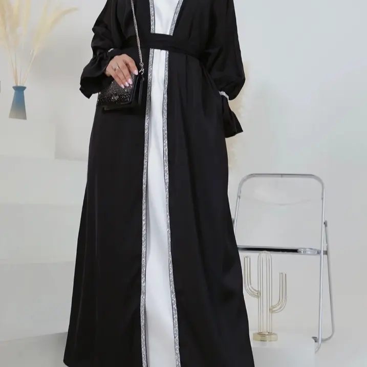 Embellished Open Abaya 2