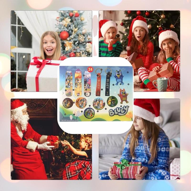Christmas Advent Calendar 24 Pcs Toy Surprise Gift Box Cute Cartoon Anime Figural Model Gift Children's Holiday Gift Game Collectible 2