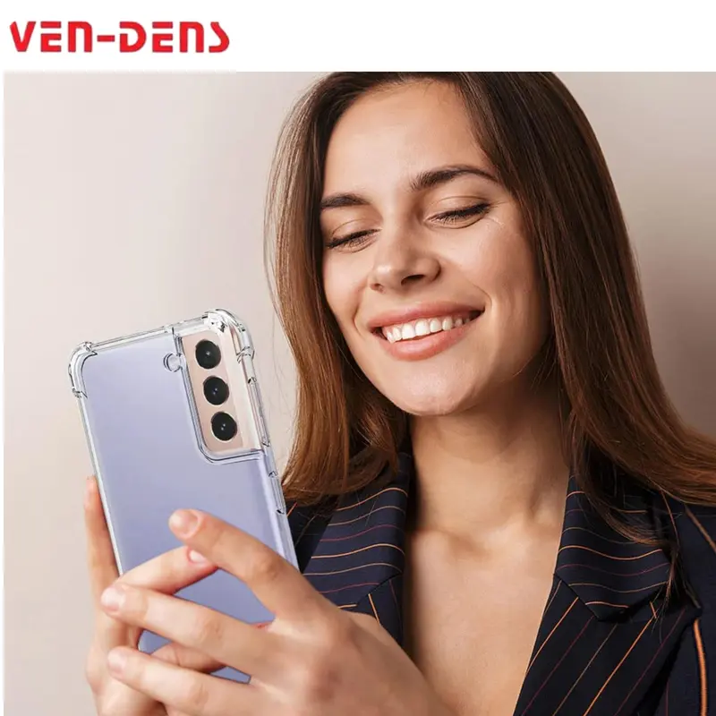 Ven-Dens Samsung Galaxy S22 Ultra / S22+ / S22 TPU Clear Case Protective Cover with Reinforced Corners – Clear Accessories Protection Casing Shockproof Cellphone Smartphone Phonecase Devices Luxury Silicone Transparent Handheld Protective Case Rubber 4