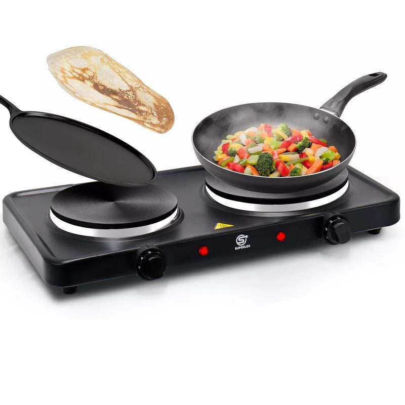 Twin Hot Plates Electric Table Top Cooker Kitchen Hob Different Sizes 2500W 0