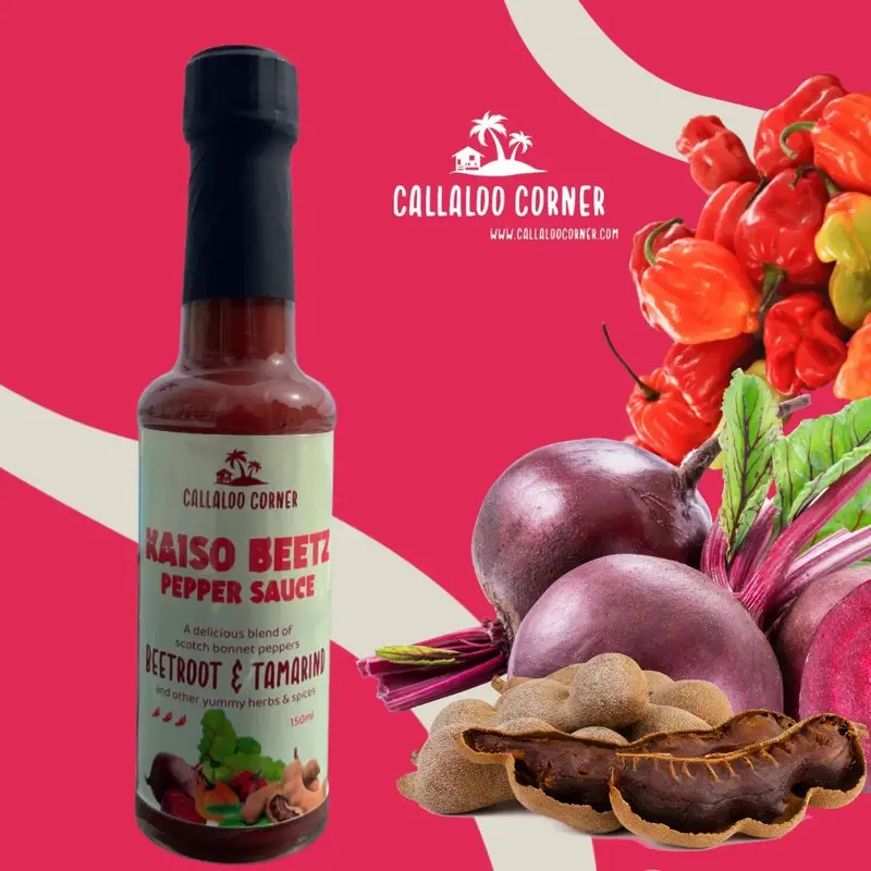 Kaiso Beetz Beetroot and Tamarind Caribbean Hot Sauce (150 ml) - Spicy and Packed with Flavour - Use as Dip, Condiment or Marinade 1