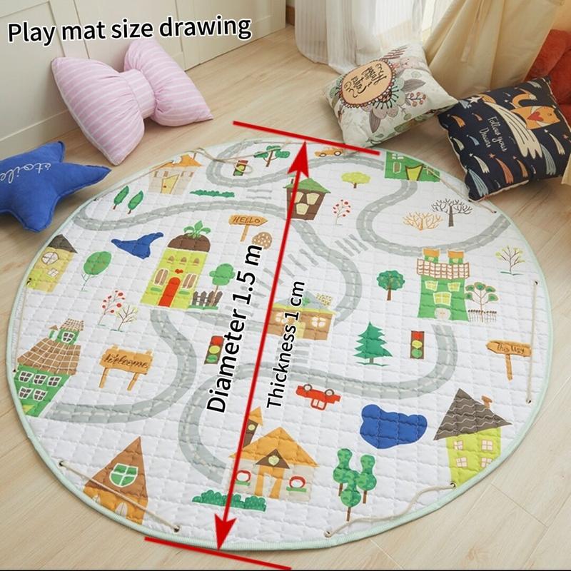 [2025 Hot Sale] winhome Baby Play mat Round, non-slip gym play mat Toy Storage - washable crawl mat 2