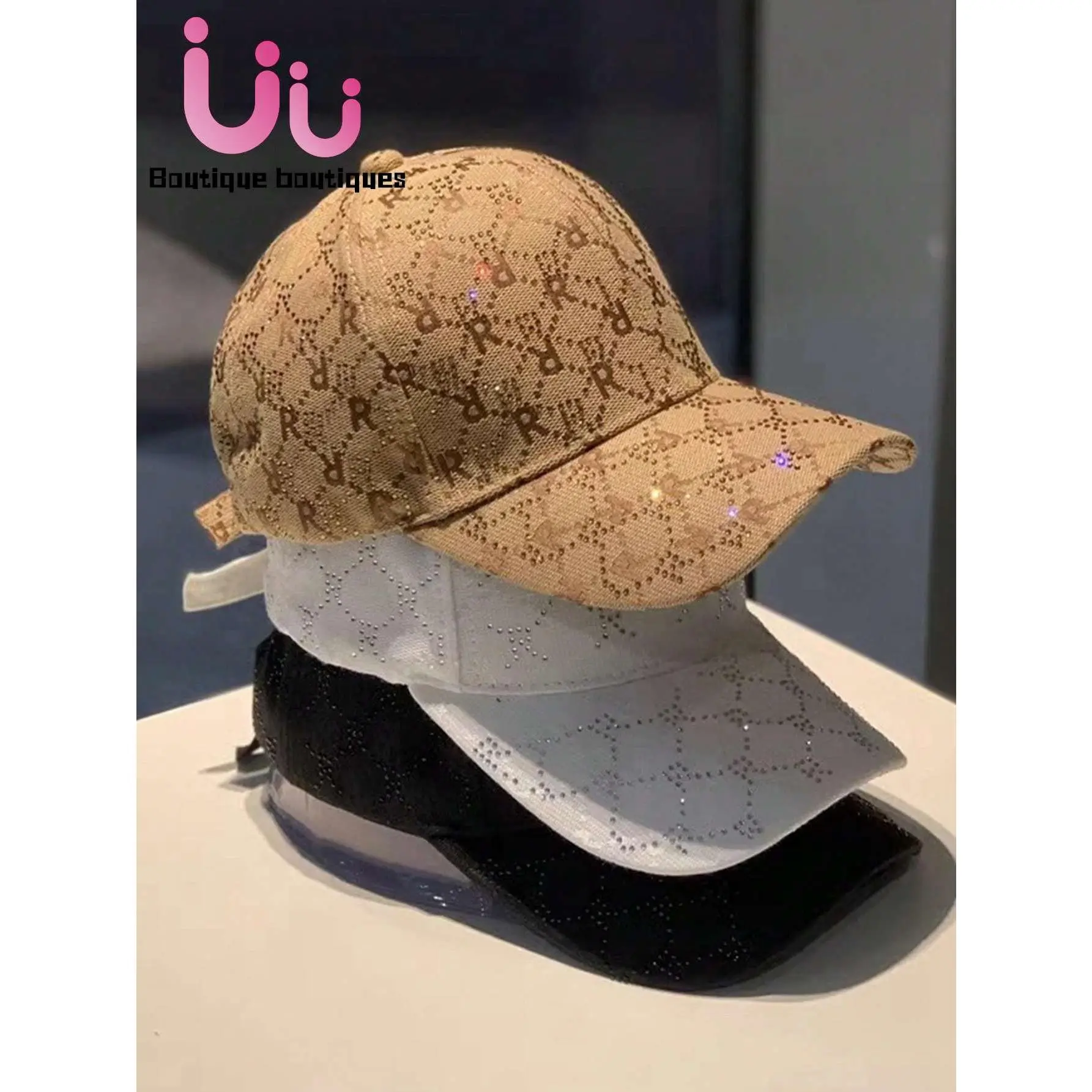 1pc Men's Printed Rhinestone Baseball Cap, Fashionable And Casual, Suitable For Daily Wear, Outdoor Sun Protection {Good gift choice} Mother's Day