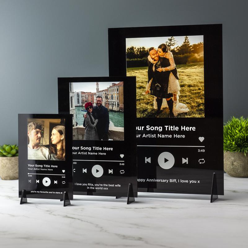 Personalised Song Plaque With Stand Music Plaque Playlist, Any Photo / Song Photo Music Gift 1