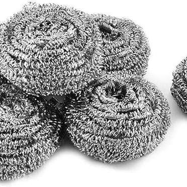 Stainless Steel Scourers, Steel Wool scrubbers Scouring Kitchen for Cleaning Non-Stick Metal Sponge Pan, 6 and 12 Pack 0
