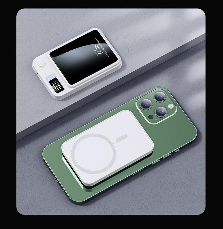 Magnetic Wireless Mini Power Bank 10000mAH with Fast Charging and Battery Level display,MagSafe Powerbank,External Battery Accessories,Compatible for Phones, iPad,Headphones,Multiple Devices Charging,Charing Mobile,Charger,Portable Charger,Gift Ideas 0