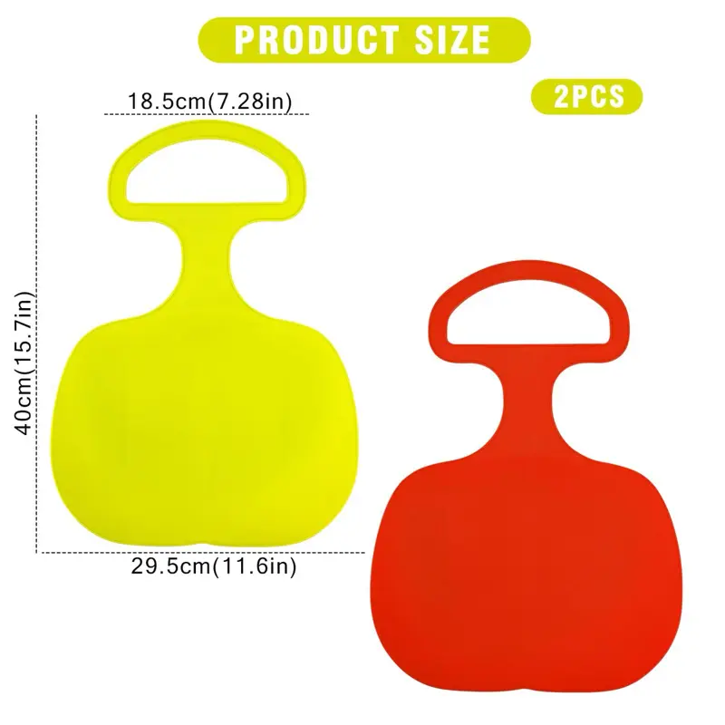 2 Pcs Snow Sled Board, Snow Sled Board with Handle Kids Heavy Duty 1