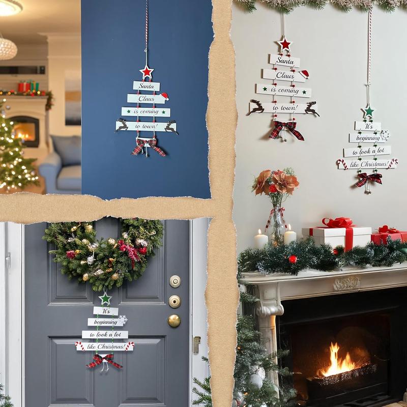 Wooden Christmas Decorations - Large Hanging Christmas Decorations Indoor, Christmas Ornaments, Christmas Ceiling Decorations, Christmas Window Decorations, Christmas Room Decorations 4