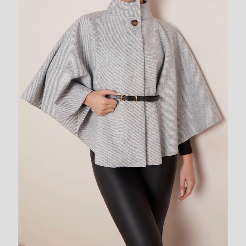 Belted Cape Coat | Women's Stylish Cape Jacket 6