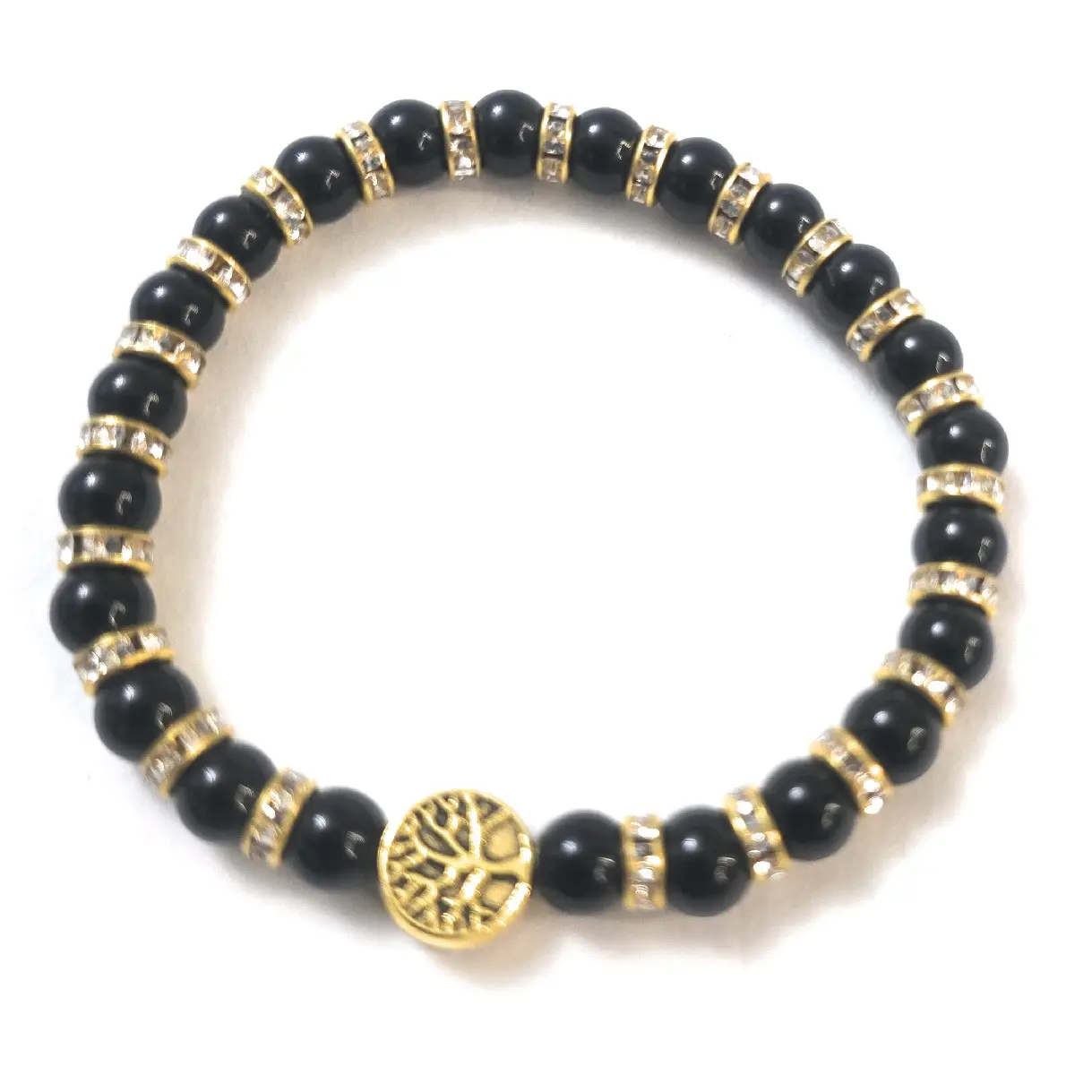 Handmade Black and Gold Beaded Bracelets for Good Luck and Protection in the UK charm bracelet