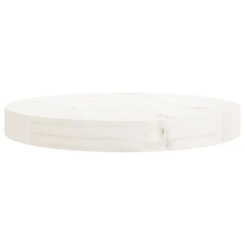 Table Top Round White Ø30x3 cm Solid Wood Pine 2