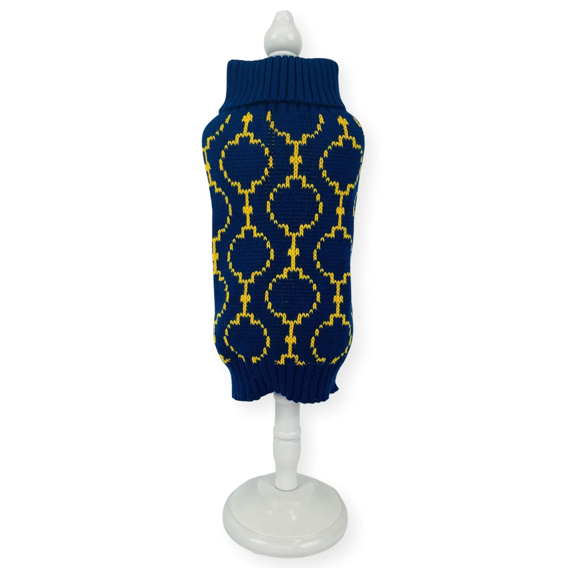 Roman Knit Dog Jumper Blue and Yellow