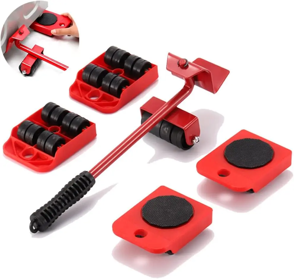 Easy Moving Removal Heavy Furniture Shifter Lifter Slider Mover Wheels Move Kit Wheel Moving Removal 5Pcs