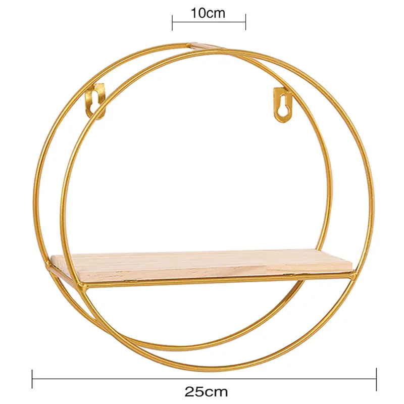 Livingandhome 3 Sizes Gold Wall Hanging Storage and Display Decorative Shelf - Space-Saving and Stylish Shelves 6