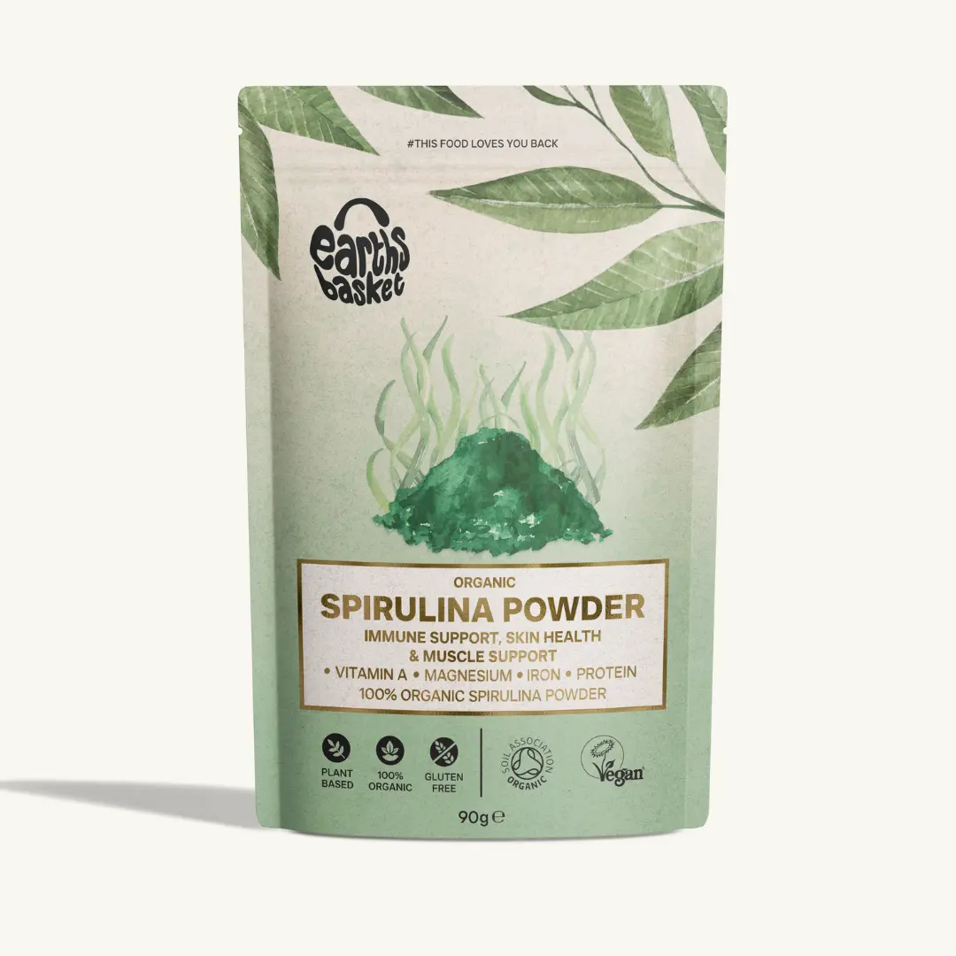 Earths Basket Organic Spirulina Powder, 90g Healthcare Natural Dietary Supplement Fitness Optimum Edible