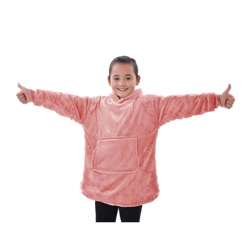 KIDS OVERSIZED FLEECE HOODIE HOODED BLANKET WARM SWEATSHIRT LOUNGEWEAR GIFT 0