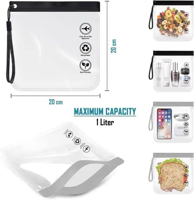 2pcs Pack Clear Toiletry Bag – Travel Cosmetic Bag, Luggage Pouch Travel Organizer Transparent, 20cmx20cm 2