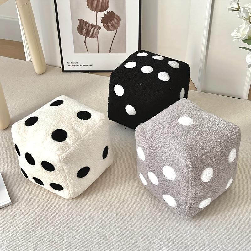 Product Introduction of 1pc Fun Dice-Shaped Throw Pillow - Soft, Washable Polyester Cushion for Sofa & Home Decor 1