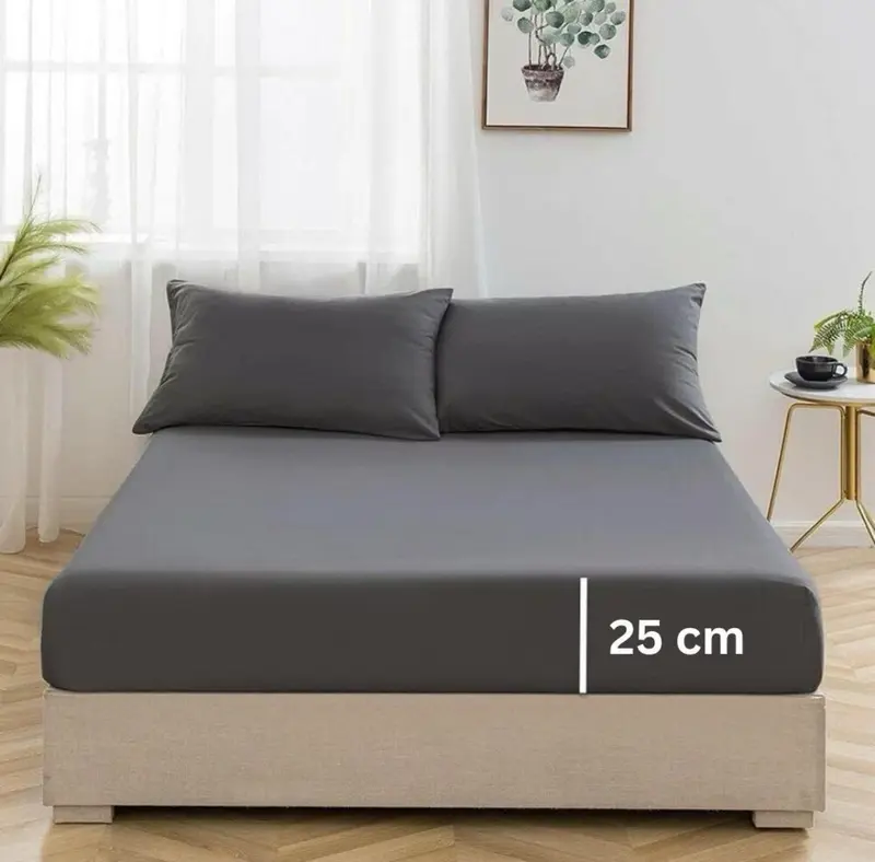 Poly Cotton Fitted Sheets 25cm/10" Deep | Luxury Plain Soft Bed Sheets PolyCotton Hotel Quality Finest Fitted Bed Sheets | Shrinkage & Fade Resistant Percale Quality Fitted Sheets | Double Brushed Microfibre | Non Iron Warm Easy Care Machine Washable 2
