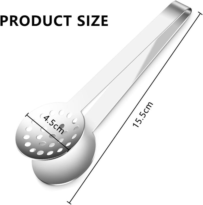 Tea Bag Squeezer Tongs | Stainless Steel Non-Slip Strainer & Holder | Mini Serving Clip for Kitchen & Bar 1