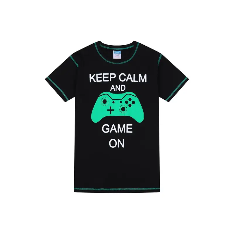 Boys Keep Calm And Game On Short Pyjamas 1