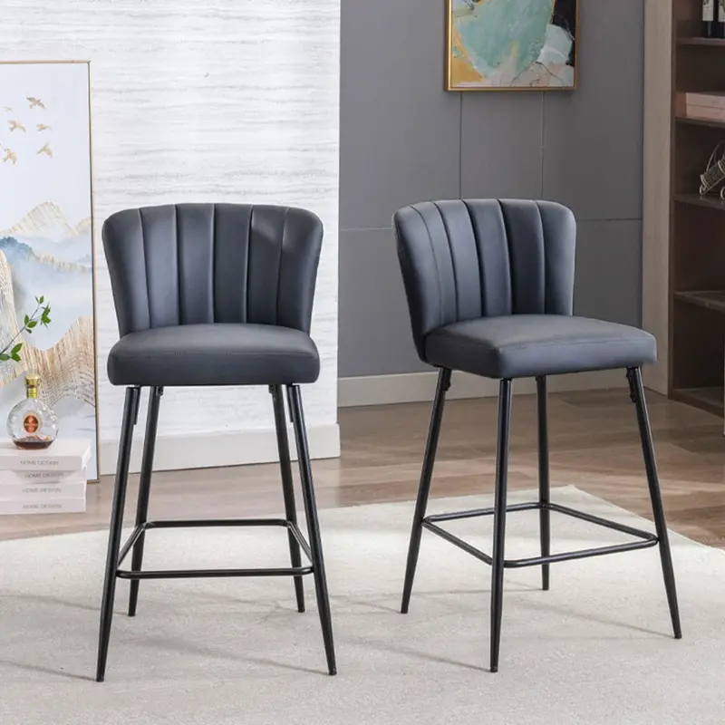 Set Of 2 Caiden PU Leather Bar Stool Bar Chair 2