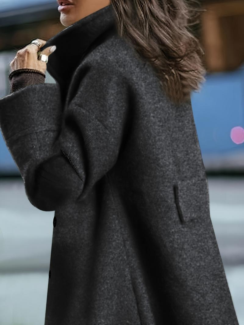 Product Introduction of Elegant Thermal Double-Breasted Lapel Coat - Soft, Warm, and Chic Long Sleeve Midi Length Design for Fall and Winter - Women's Stylish Clothing for Cold Weather 1